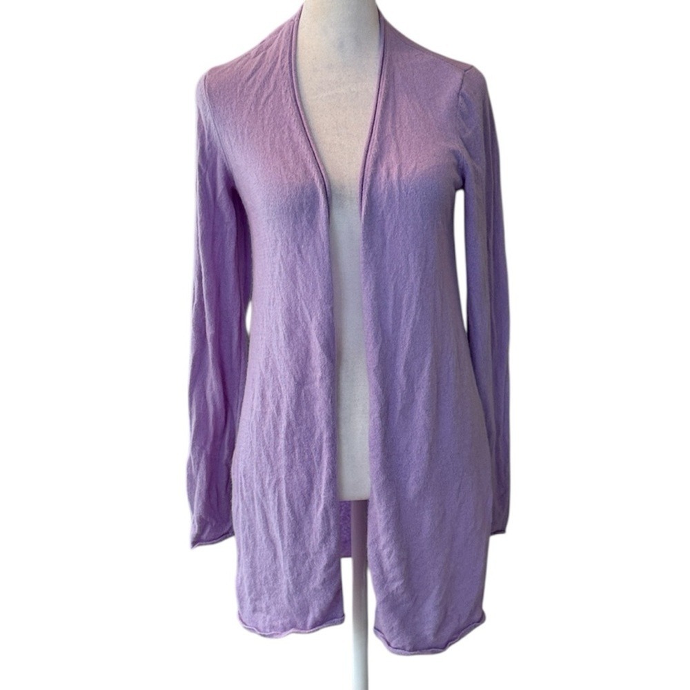 J. McLaughlin‎ Soft Pastel Purple Cashmere Open Front Cardigan Size Medium